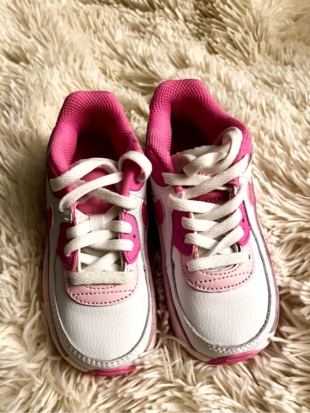Air Max 90 sneaker white and pink toddler size 9c